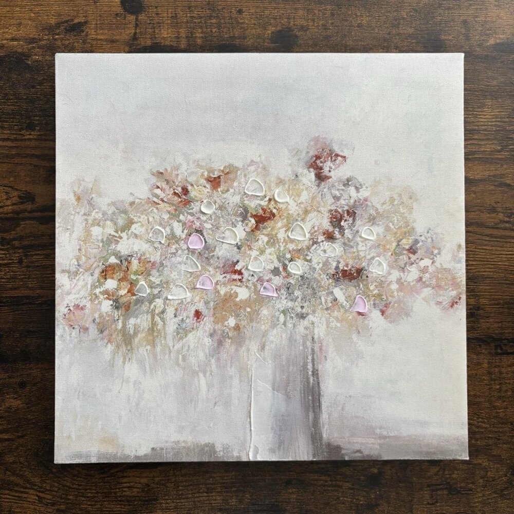 Bed Bath & Beyond| Decorative "Pale Floral-Gallery Wrapped Canvas" 10 x 10"